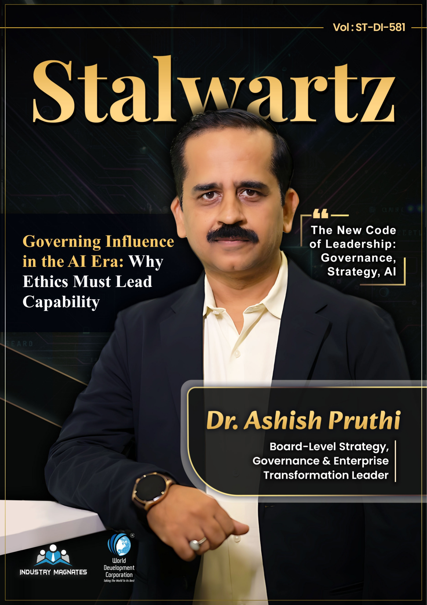 Full cover of STALWARTZ magazine featuring Ashish Pruthi